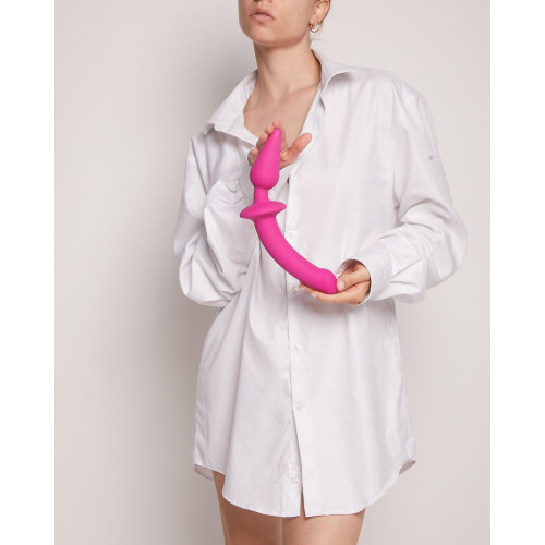 Анальная пробка с дилдо 2в1 Strap-On-Me SWITCH PLUG-IN DILDO Fuchsia L, диаметр 4,5/3,4 см