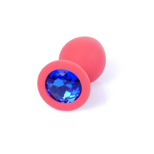Анальна пробка B - Series HeavyFun Classic Jewellery Silicone Red Plug, діаметр 3,5 см, довжина 8 см, Dark Blue