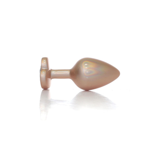 Анальна пробка B - Series HeavyFun Pearl Heart Jewellery Gold Plug Clear M