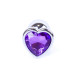 Анальна пробка B - Series HeavyFun Heart Jewellery Silver Plug, діаметр 2,7 см, довжина 7 см, Purple