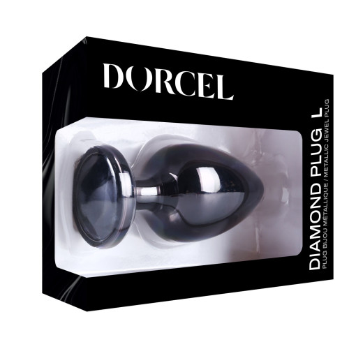 Металлическая анальная пробка с кристаллом Dorcel Diamond Plug Black L