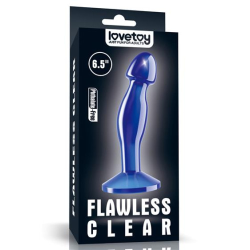 Анальна пробка LoveToy Flawless Clear Prostate Plug 6.5" Blue