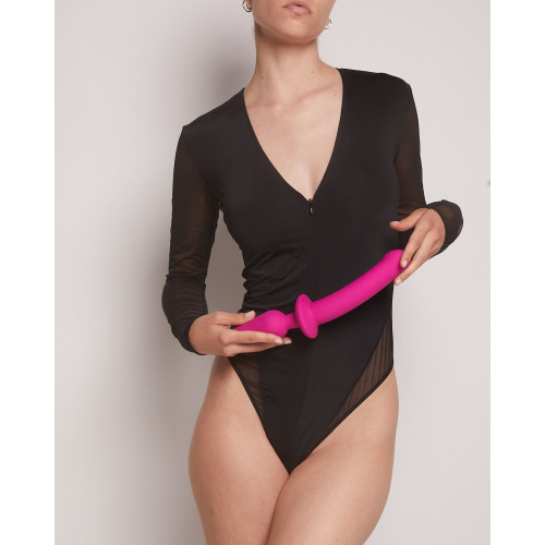 Анальная пробка с дилдо 2в1 Strap-On-Me SWITCH PLUG-IN DILDO Fuchsia L, диаметр 4,5/3,4 см