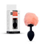 Анальна пробка B - Series HeavyFun Bunny Tail Silicone Black Plug Peach