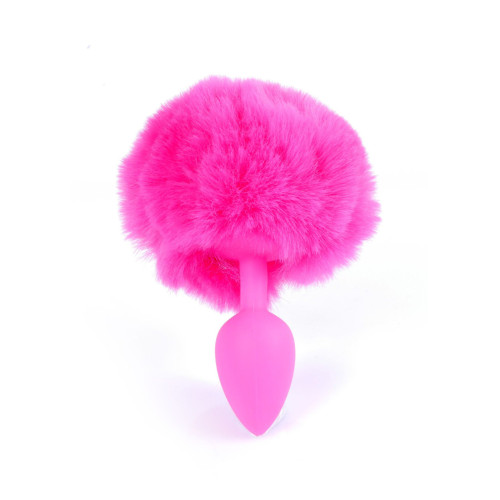 Анальна пробка B - Series HeavyFun Bunny Tail Silicone Pink Plug Pink