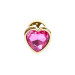 Анальна пробка B - Series HeavyFun Heart Jewellery Gold Plug, діаметр 2,7 см, довжина 7 см, Fuchsia