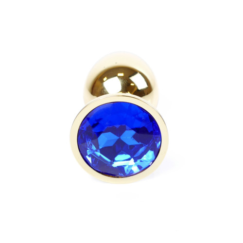 Анальная пробка B - Series HeavyFun Classic Jewellery Gold Plug, диаметр 2,7 см, длина 7 см, Dark Blue