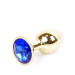 Анальная пробка B - Series HeavyFun Classic Jewellery Gold Plug, диаметр 2,7 см, длина 7 см, Dark Blue