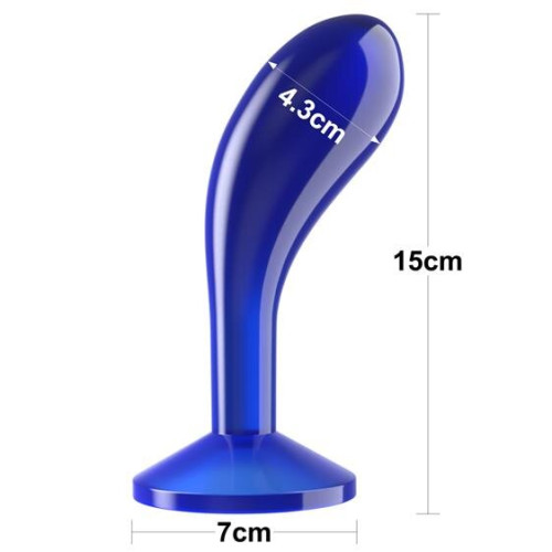 Анальна пробка LoveToy Flawless Clear Prostate Plug 6" Blue