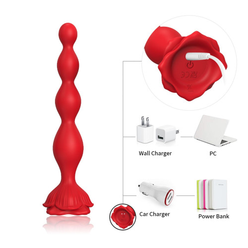 Анальний стимулятор B - Series Joy Rosestick Red, 9 Vibration Functions