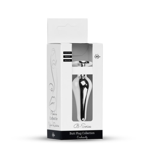 Анальна пробка B - Series HeavyFun Long Jewellery Silver Plug, діаметр 3 см, довжина 9,5 см, Purple