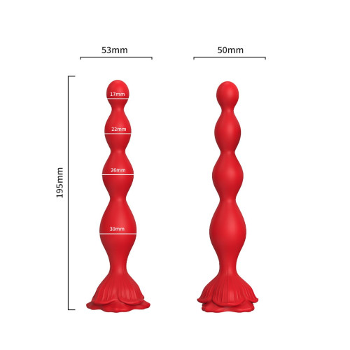 Анальний стимулятор B - Series Joy Rosestick Red, 9 Vibration Functions