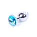 Анальна пробка B - Series HeavyFun Classic Jewellery Silver Plug, діаметр 2,7 см, довжина 7 см, Blue