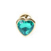Анальна пробка B - Series HeavyFun Heart Jewellery Gold Plug, діаметр 2,7 см, довжина 7 см, Green