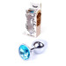 Анальна пробка B - Series HeavyFun Classic Jewellery Silver Plug, діаметр 2,7 см, довжина 7 см, Blue