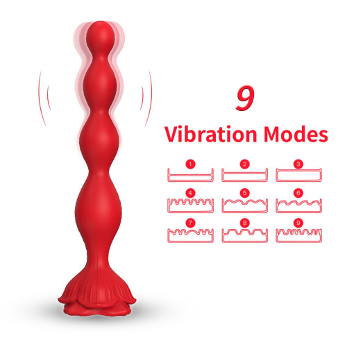 Анальний стимулятор B - Series Joy Rosestick Red, 9 Vibration Functions