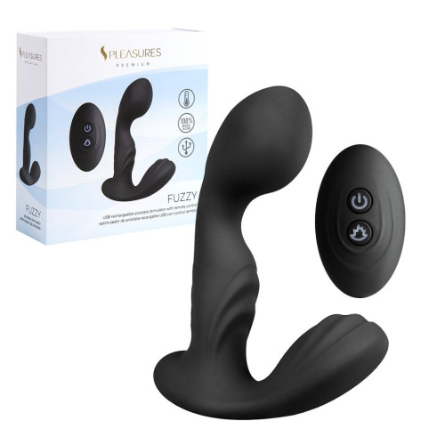 Вібромасажер простати S Pleasures Premium FUZZY, чорний, з рельєфом, 10 режимів вібрації, нагрів