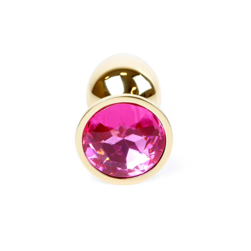 Анальная пробка B - Series HeavyFun Classic Jewellery Gold Plug, диаметр 2,7 см, длина 7 см, Fuchsia