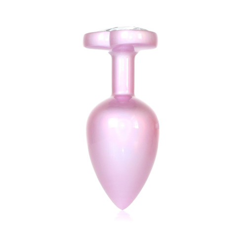 Анальна пробка B - Series HeavyFun Pearl Heart Jewellery Pink Plug Clear L