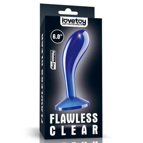 Анальна пробка LoveToy Flawless Clear Prostate Plug 6" Blue