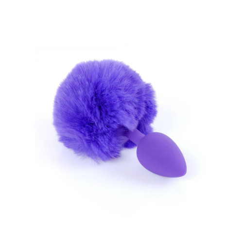 Анальна пробка B - Series HeavyFun Bunny Tail Silicone Purple Plug Purple