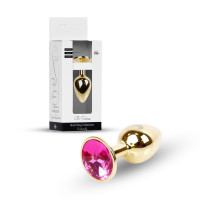 Анальна пробка B - Series HeavyFun Classic Jewellery Gold Plug, діаметр 2,7 см, довжина 7 см, Fuchsia
