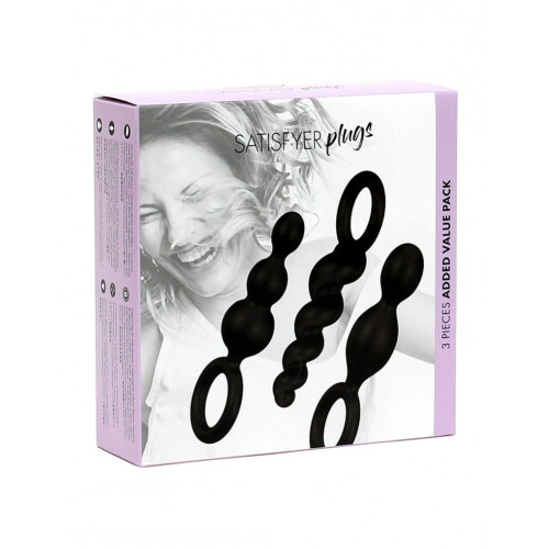 Набір анальних пробок Satisfyer Plugs black 3 шт