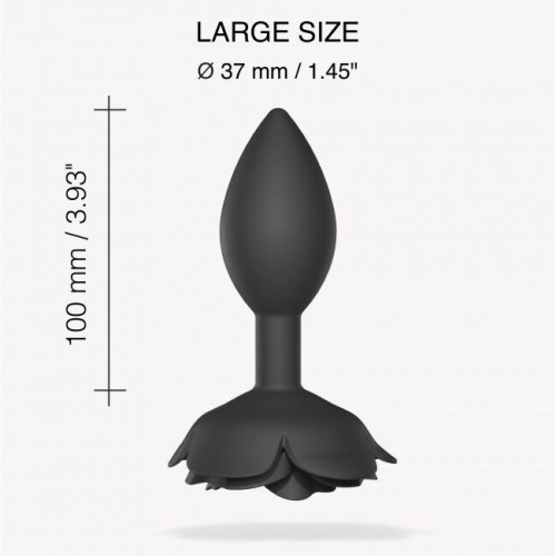 Силіконова анальна пробка Love To Love OPEN ROSES L SIZE - BLACK ONYX