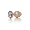 Анальна пробка B - Series HeavyFun Pearl Classic Jewellery Gold Plug Clear L