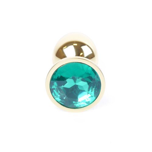 Анальная пробка B – Series HeavyFun Classic Jewellery Gold Plug, диаметр 2,7 см, длина 7 см, Green