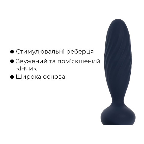 Анальна смарт-вібропробка з пульсацією Svakom Jordan Navy Blue, пульт ДК