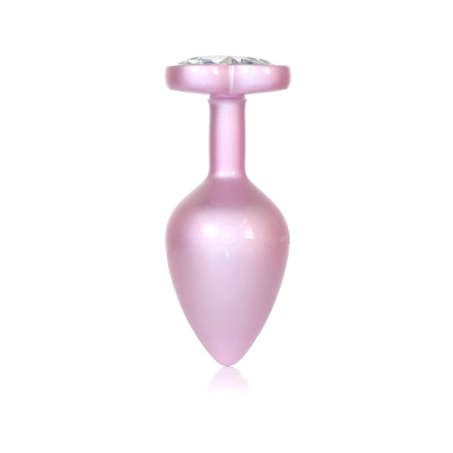 Анальна пробка B - Series HeavyFun Pearl Heart Jewellery Pink Plug Clear M