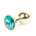Анальная пробка B – Series HeavyFun Classic Jewellery Gold Plug, диаметр 2,7 см, длина 7 см, Green