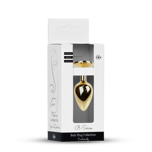 Анальная пробка B – Series HeavyFun Classic Jewellery Gold Plug, диаметр 2,7 см, длина 7 см, Green