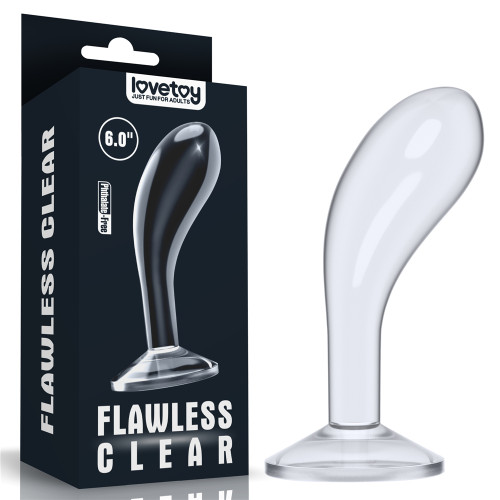 Анальна пробка LoveToy Flawless Clear Prostate Plug 6" Clear