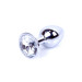 Анальна пробка B - Series HeavyFun Classic Jewellery Silver Plug, діаметр 2,7 см, довжина 7 см, Clear