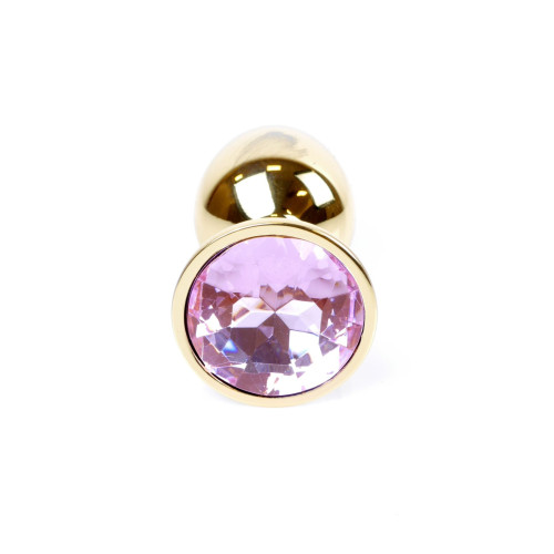 Анальная пробка B - Series HeavyFun Classic Jewellery Gold Plug, диаметр 2,7 см, длина 7 см, Pink