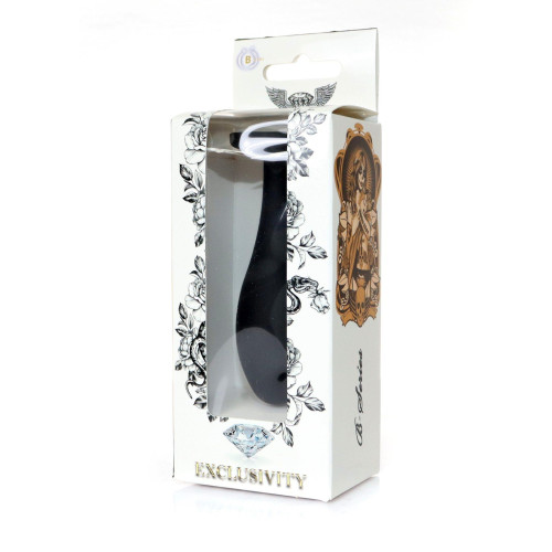 Анальная пробка B - Series HeavyFun Bullet Jewellery Silicone Black Plug, диаметр 2,8 см, длина 9,2 см, Clear