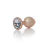 Анальная пробка B - Series HeavyFun Pearl Classic Jewellery Gold Plug Clear M