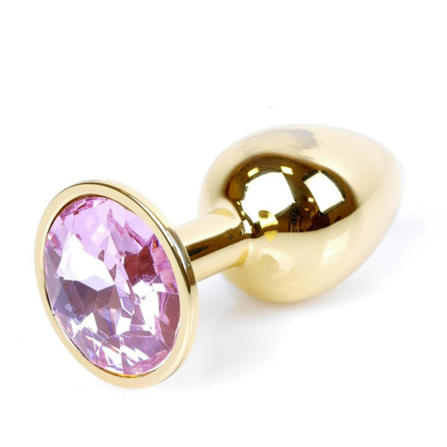 Анальная пробка B - Series HeavyFun Classic Jewellery Gold Plug, диаметр 2,7 см, длина 7 см, Pink