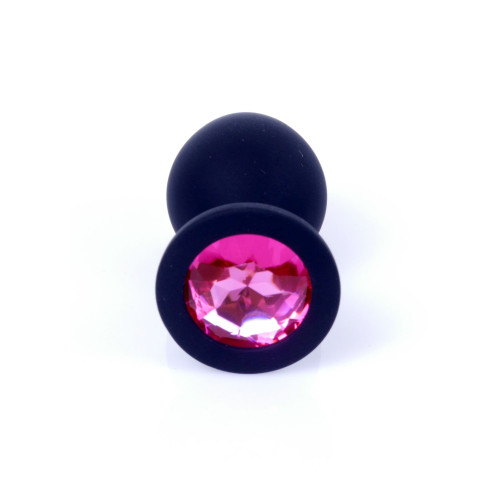 Анальна пробка B - Series HeavyFun Classic Jewellery Silicone Black Plug, діаметр 3,5 см, довжина 8 см, Pink