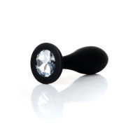 Анальна пробка B - Series HeavyFun Bullet Jewellery Silicone Black Plug, діаметр 2,8 см, довжина 9,2 см, Clear