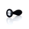 Анальная пробка B - Series HeavyFun Bullet Jewellery Silicone Black Plug, диаметр 2,8 см, длина 9,2 см, Clear