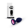Анальна пробка B - Series HeavyFun Classic Jewellery Silicone Black Plug, діаметр 3,5 см, довжина 8 см, Pink