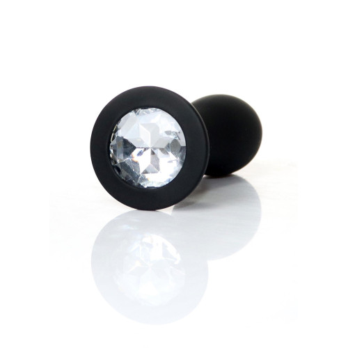 Анальная пробка B - Series HeavyFun Bullet Jewellery Silicone Black Plug, диаметр 2,8 см, длина 9,2 см, Clear