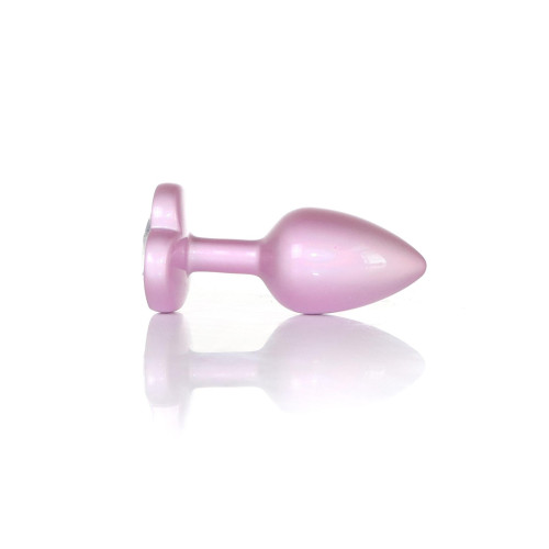 Анальна пробка B - Series HeavyFun Pearl Heart Jewellery Pink Plug Clear S