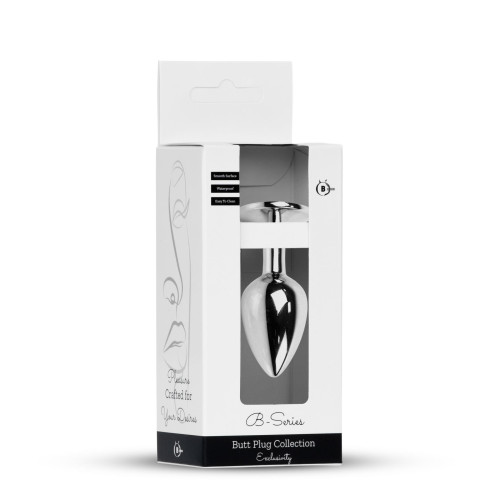 Анальна пробка B - Series HeavyFun Classic Jewellery Silver Plug, діаметр 2,7 см, довжина 7 см, Dark Blue