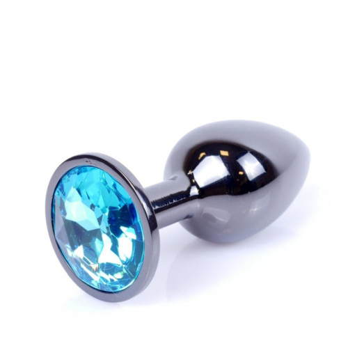 Анальная пробка B – Series HeavyFun Classic Jewellery Dark Silver Plug, диаметр 2,7 см, длина 7 см, Blue