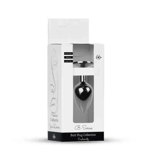Анальная пробка B – Series HeavyFun Classic Jewellery Dark Silver Plug, диаметр 2,7 см, длина 7 см, Blue