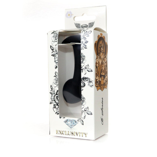 Анальна пробка B - Series HeavyFun Curved Silicone Black Plug M
